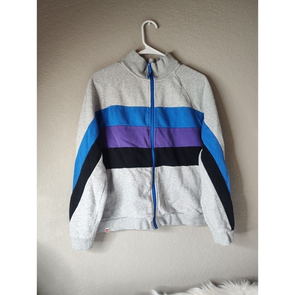 Lego Tops - Lego Collection‎ x Target Track Jacket Fleece ColorBlock Stripe Zip-Up Gray Sz L